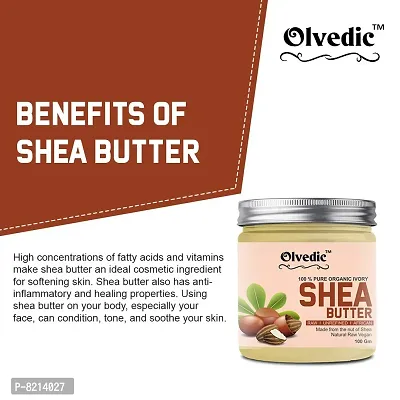 Olvedic Ivory coco & Shea Butter | Raw | Unrefined | African | Great For Face, Skin, Body & Lips (Shea Butter, 100 gm)-thumb4