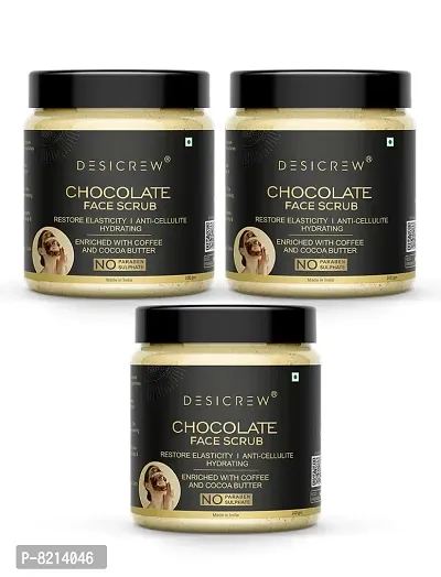 Desicrew Chocolate Facial Scrub- With Vitamin E  Sunscreen Effect-Deep Cleansing Scrub (300 g)