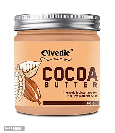 Olvedic Ivory coco & Shea Butter | Raw | Unrefined | African | Great For Face, Skin, Body & Lips (Cocoa Butter, 100 gm)