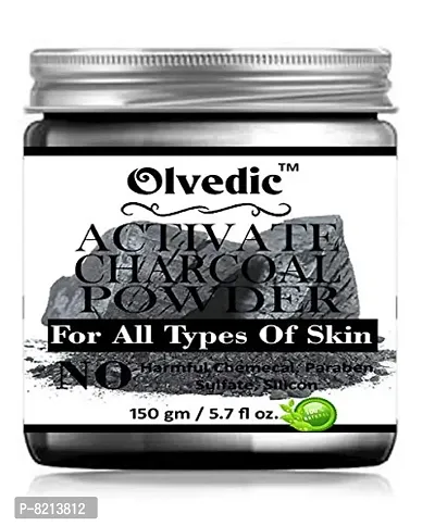 Olvedic 100 % Pure Organic Activate Charcoal Powder For Skin Care -(150 gm)-thumb0