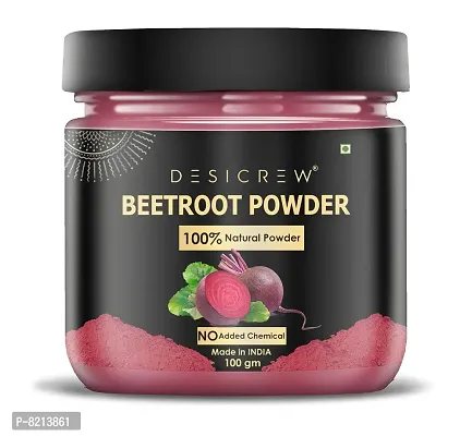 DESICREW Natural & Pure BeetRoot Powder For Healty Pinkish Skin & Rosy Cheeks, Glowing & Shiny Skin Face Pack 100 GM