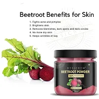 DESICREW Natural & Pure BeetRoot Powder For Healty Pinkish Skin & Rosy Cheeks, Glowing & Shiny Skin Face Pack 100 GM-thumb1