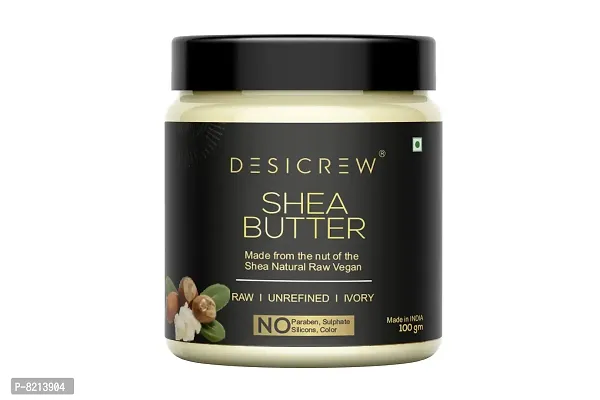 Desicrew Pure Organic Ivory Shea Butter | Raw | Unrefined | African | Great For Face, Skin, Body & Lips 100 gm-thumb0