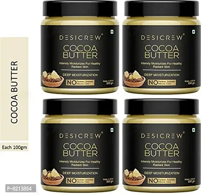 Desicrew Pure Organic Cocoa Butter For Stretch Marks & Daily Moisturising Pack of 4 jar 400 GM