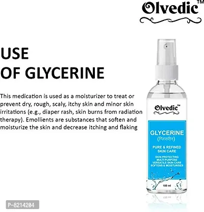 OLVEDIC Pure  Natural Oil Glycerine for Skin Hydrating And Moisturizing, Color-Treated-Hair (Combination Skin) 100 ml-thumb2