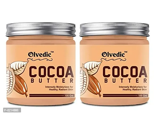 Olvedic Ivory coco & Shea Butter | Raw | Unrefined | African | Great For Face, Skin, Body & Lips (Cocoa Butter, 200 gm)