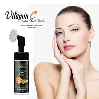 Desicrew Brightening Vitamin C Foaming with Built-In Face Brush for deep cleansing - No Parabens, Silicones Skin Brightning & Lightning For all skin types- Face Wash (100 ml)-thumb1