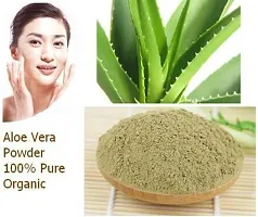 Olvedic 100 % Pure Organic Aloe Vera Leaf Powder For Hair & Skin Care -(150 gm)-thumb1