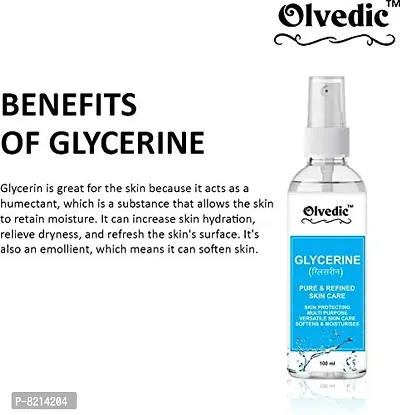 OLVEDIC Pure  Natural Oil Glycerine for Skin Hydrating And Moisturizing, Color-Treated-Hair (Combination Skin) 100 ml-thumb3