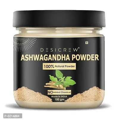 DESICREW Pure & Natural Ashwagantha Powder For Skin Toning, Anti-Ageing, Blackhead Removal, Anti Acne & Pimple Free, Deep Cleansing, Skin Face Pack 100 GM-thumb0