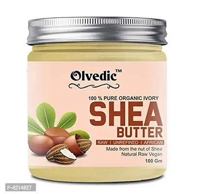 Olvedic Ivory coco & Shea Butter | Raw | Unrefined | African | Great For Face, Skin, Body & Lips (Shea Butter, 100 gm)-thumb0