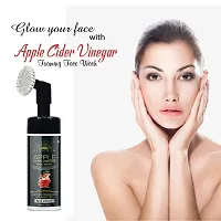 Desicrew Organic Apple Cider Vinegar Foaming with Built-In Face Brush for deep cleansing - No Parabens, Silicones Skin Brightning & Lightning For all skin types- Foaming Face Wash (100 ml)-thumb1