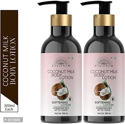 Desi Crew Coconut Milky Moisturizing Body Lotion For Deep Nourishing , Restores Glow Deep Hydration for Softening Lotion PACK OF 2 (600 ml)