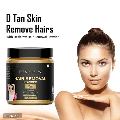 Desi Crew 100 % Pure Hair Removal Powder (Rose Fragrance ) For Underarms, Hand, Legs  Bikini Line  Men  Women 100 gm-thumb0