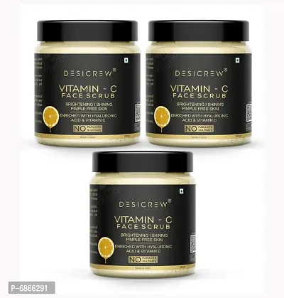 Desi Crew Vitamin- C Face Scrub Tan Removal Repair Damage Caused By Sun Acne And Pimples Scrub 300 GM