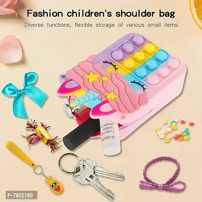 Pop It Bag Unicorn Sling Bag Crossbody Bag for Kids, Pop It Bag for Girls, Pop It Fidget Toy Shoulder Bag, Fidget Purse for Kids Stress Relief Toys, Multicolor Random Collection Pack of 3-thumb4