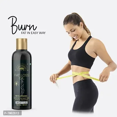 Desi Crew Fat Burner, Anti Cellulite  Skin Toning Slimming Oil For Stomach, Hips  Thigh Fat loss fat go slimming weight loss body fitness oil Fat Burning Oil, Slimming oil, Fat Burner 100ml-thumb0