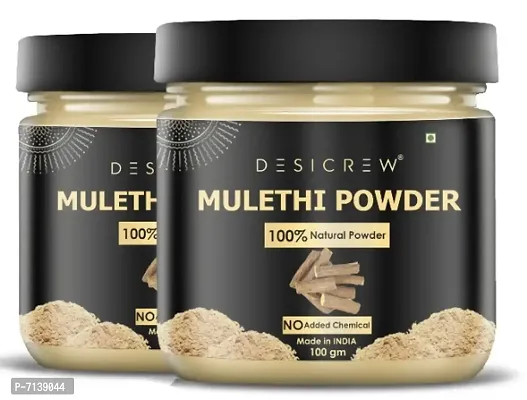 Desi Crew 100% Natural  Pure Mulethi Powder For Skin Toning, Anti-Ageing, Blackhead Removal, Anti Acne  Pimple Free, Deep Cleansing, Skin Face Pack 200 GM