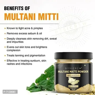 esi Crew 100% Pure  Natural Multani matti Powder For Fairness, Treat Acne  Boils, Remove Scars, Keeps Away Wrinkles, Skin  Face Pack 100 GM-thumb0