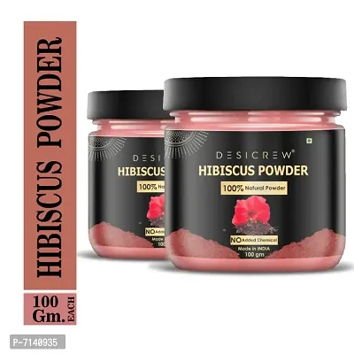 Desi Crew 100% Pure  Natural Hibiscus Powder For Deep Cleansing, Exfollating  Detoxifying Skin Face Pack 200 GM-thumb0