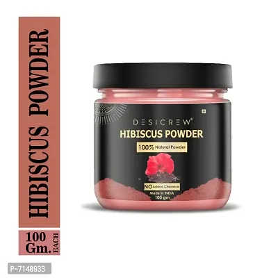 Desi Crew 100% Pure  Natural Hibiscus Powder For Deep Cleansing, Exfollating  Detoxifying Skin Face Pack 100 GM-thumb2