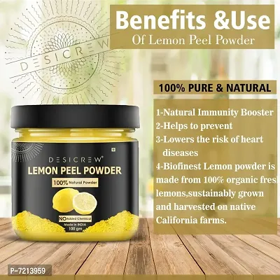 Desi Crew 100% Pure  Natural Lemon Peel Powder Combo Pack of 1Jars of 100 gms-thumb0