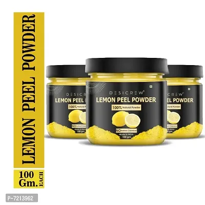 Desi Crew 100% Pure  Natural Lemon Peel Powder Combo Pack of 1Jars of 300 gms