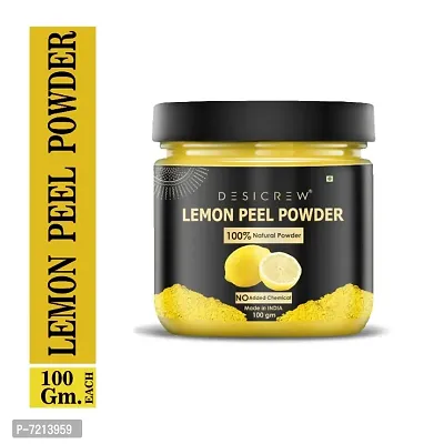 Desi Crew 100% Pure  Natural Lemon Peel Powder Combo Pack of 1Jars of 100 gms-thumb2