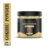 Desi Crew 100% Pure  Natural Gokhru Powder Combo Pack of 1 Jars of 100 gm-thumb1