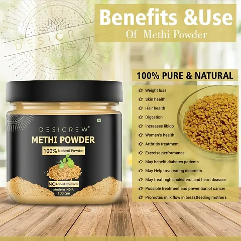 Desi Crew 100% Pure Natural Methi Seeds(Fenugreek) Powder Combo Pack
