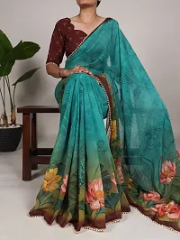 Beautiful Chiffon Saree with Blouse piece-thumb1