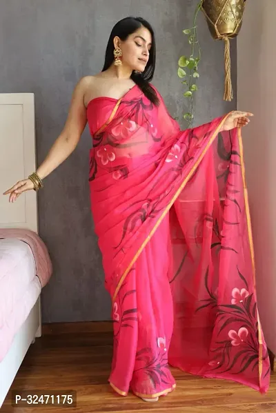 Beautiful Chiffon Saree with Blouse piece