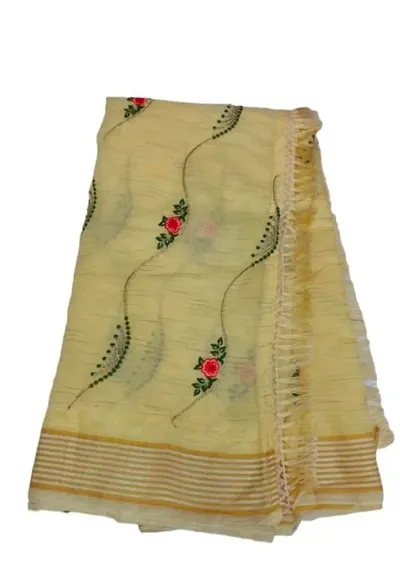 Trendy Chanderi Saree with Blouse Piece for Women