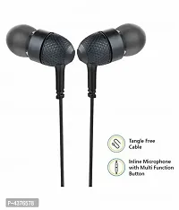 Stylish Black Wired In-ear Earphone with Mic-thumb1