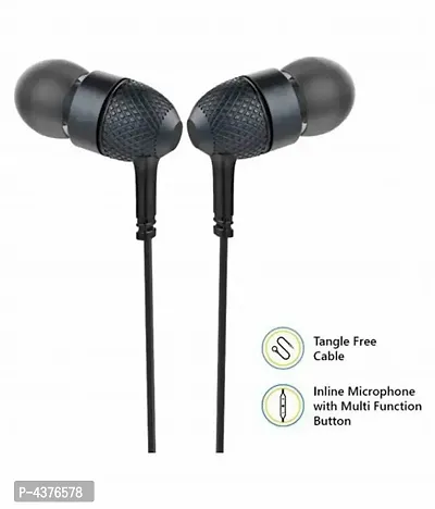 Stylish Black Wired In-ear Earphone with Mic-thumb2