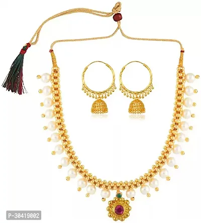 Stylish Gold Plated Alloy Jewellery Set For Women-thumb0