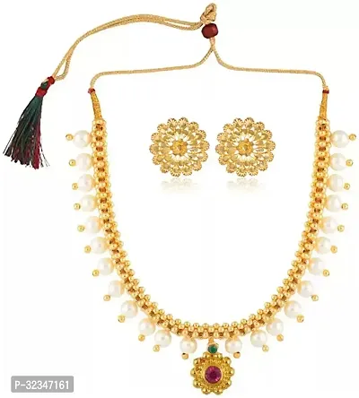 Stylish Golden Brass  Jewellery Set For Women-thumb0