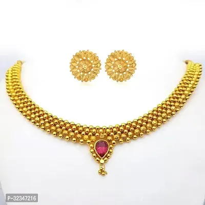 Stylish Golden Brass  Jewellery Set For Women-thumb0