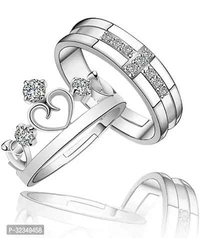 Classic Crown with Cross  Couple Ring-thumb0