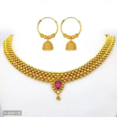 Stylish Golden Brass  Jewellery Set For Women-thumb0