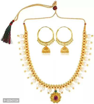 Stylish Golden Brass  Jewellery Set For Women-thumb0