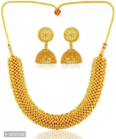 Stylish Golden Brass  Jewellery Set For Women