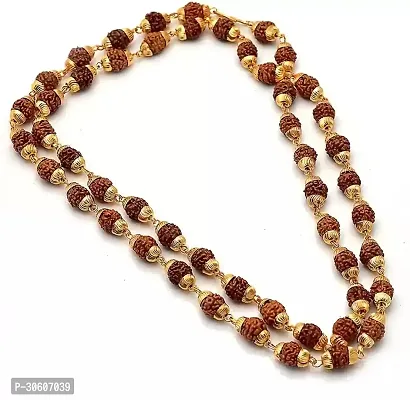 Gold Plated Original Rudraksha Beads Mala For Men And Women-thumb0