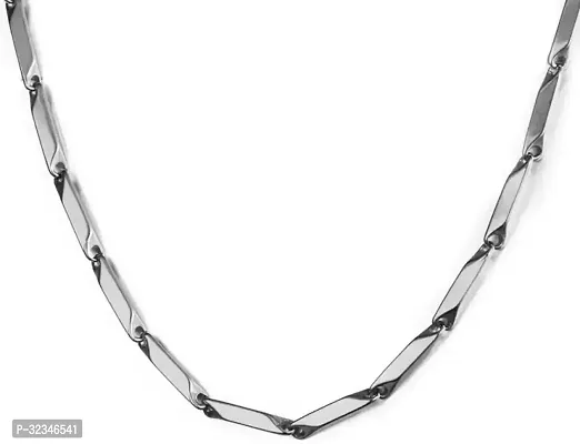 Alluring Silver Stainless Steel Chain For Men-thumb0