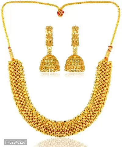 Stylish Golden Brass  Jewellery Set For Women