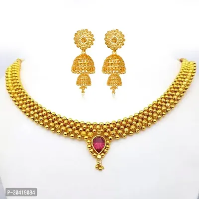 Stylish Gold Plated Alloy Jewellery Set For Women-thumb0