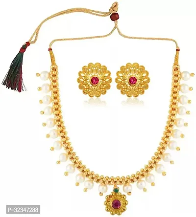 Stylish Golden Brass  Jewellery Set For Women