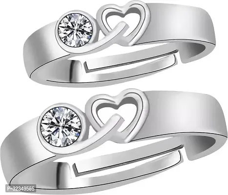 Classic Couple Ring Crystal Heart Love Birds-thumb0