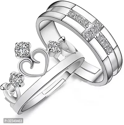 Classic Couple Ring  Crown with Cross-thumb0