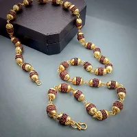 Gold Plated Original Rudraksha Beads Mala For Men And Women-thumb1